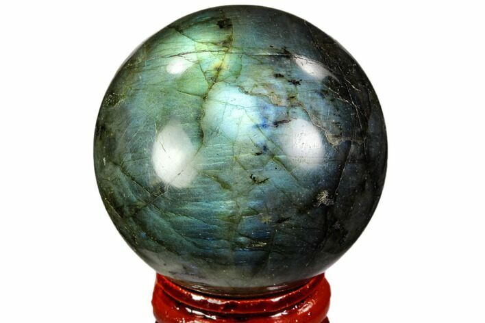 Flashy, Polished Labradorite Sphere - Great Color Play #105762